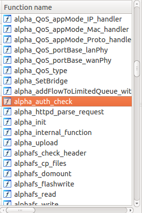 Alphanetworks' custom functions