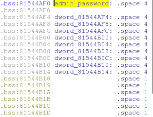 Admin password at 0x81544AF0